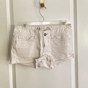 Express lightly distressed jean shorts